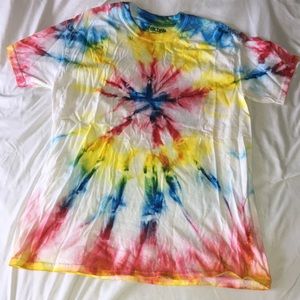 🌟Hand-Dyed Tie-Dye Shirt, blue yellow red size medium